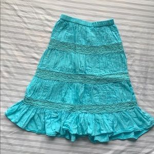 🌺 Girls Midi Ruffled Blue Skirt 🌺